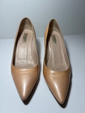 L.K. Bennett London Nude Blush Leather Pointed Toe Pumps Heels